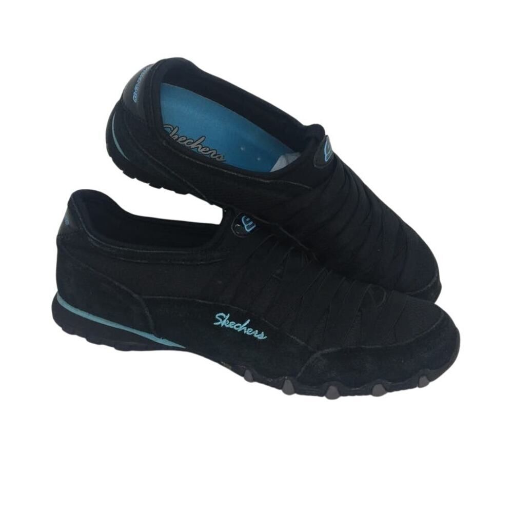 SKECHERS Bikers Fixation Womens Black Leather Sneakers - Size: 8
